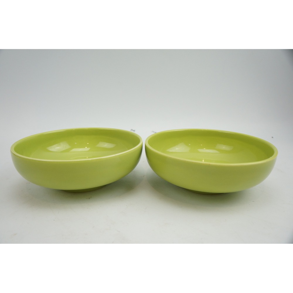 Homer Laughlin Rhythm Cereal Bowls Set of 2 Chartreuse Green Excellent